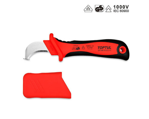 Нож кабельный изогнутый TOPTUL 1000V VDE SFAB5020V4