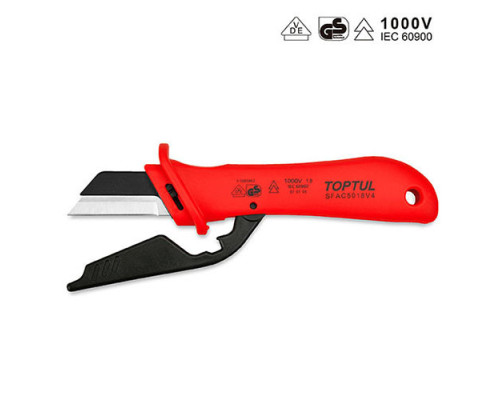 Нож для снятия изоляции с пяткой TOPTUL 1000V VDE SFAC5018V4