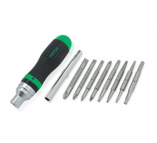 Трещоточная отвертка-битодержатель 1/4" TOPTUL 19-в-1 GAAR1002