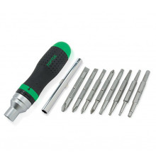 Трещоточная отвертка-битодержатель 1/4" TOPTUL 19-в-1 GAAR1002