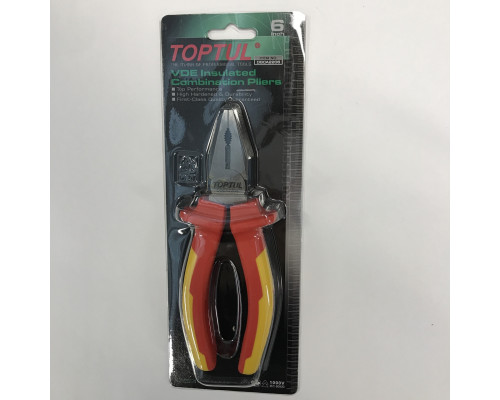 Пассатижи электрика 6" изолированные 1000V VDE TOPTUL DGCA2206