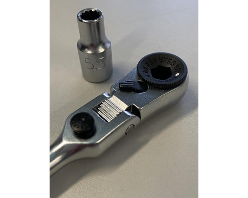 Трещотка мини 1/4" с шарниром TOPTUL 60 зубцов (исп. с FTDF0810) CHEV0811