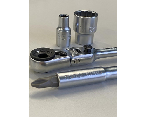 Трещотка мини 1/4" с шарниром TOPTUL 60 зубцов (исп. с FTDF0810) CHEV0811