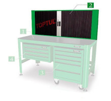 Полка для верстака TOPTUL 1560*200*603мм + 20 держателей TAAD1602