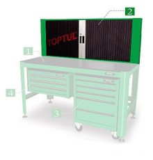 Полка для верстака TOPTUL 1560*200*603мм + 20 держателей TAAD1602